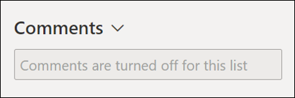 After the changes, all the comments entry points will be hidden from the page, and the comment textbox will be disabled.